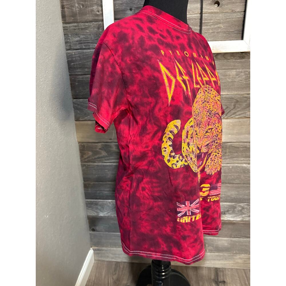 Def Leppard red gold tie dye tiger t shirt unisex size small - Picture 3 of 7
